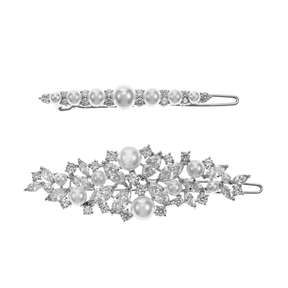 Believe By Brillance Elegant Pearl and Crystal Hair Clip Set